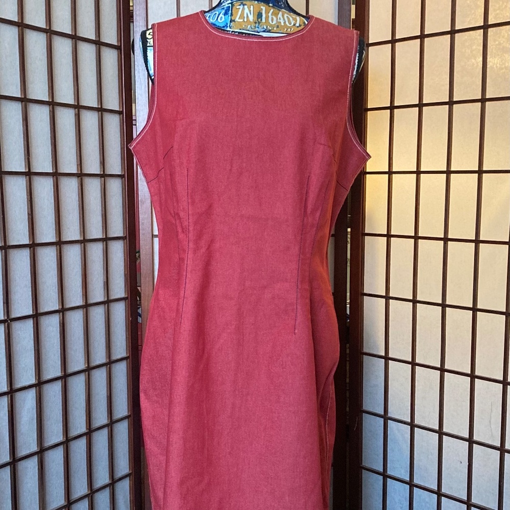 Etcetera Rose-Red Sleeveless Sheath Dress